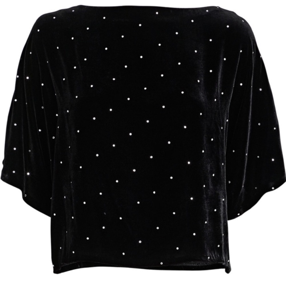 INTERMIX Hillary Crystal-Embellished Velveteen Top